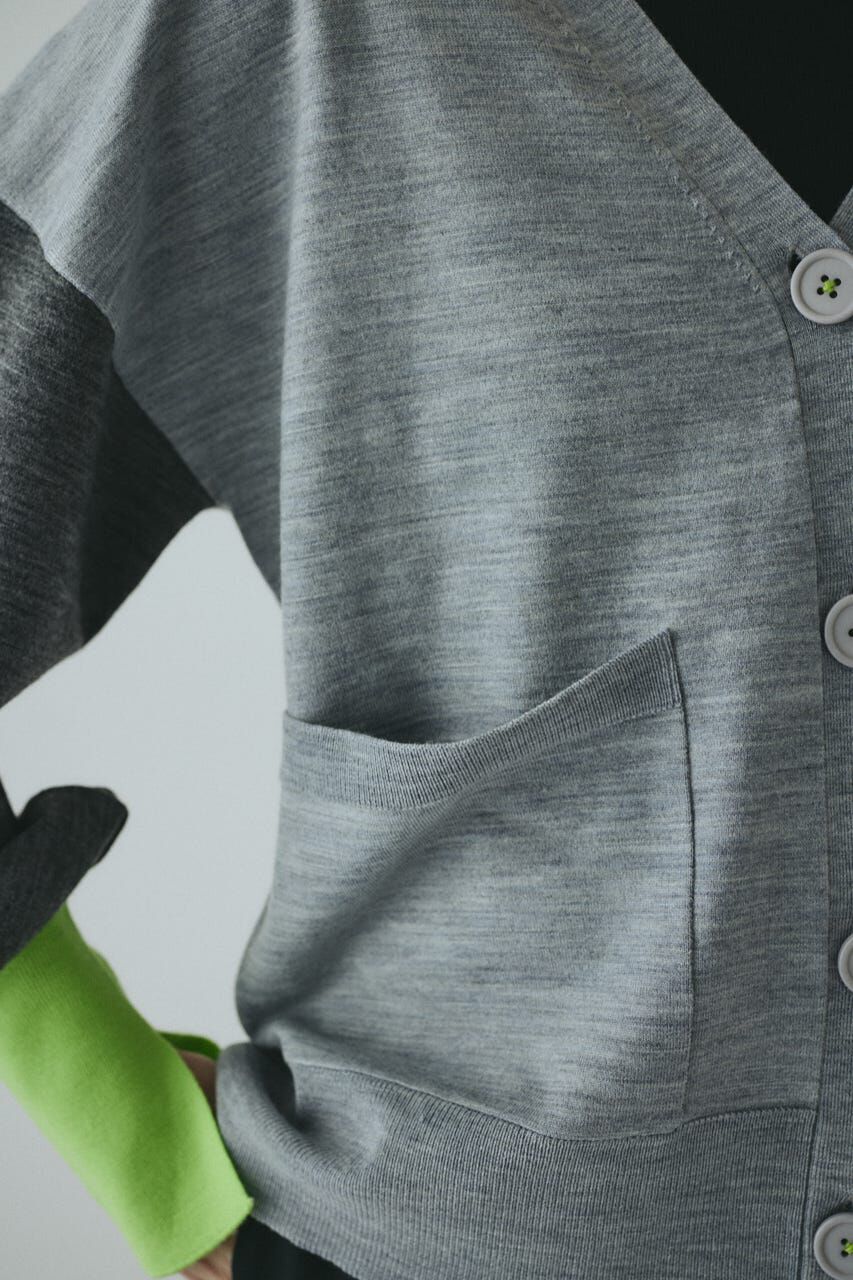 HeRIN.CYE「Bicolor knit cardigan」|カーディガン|