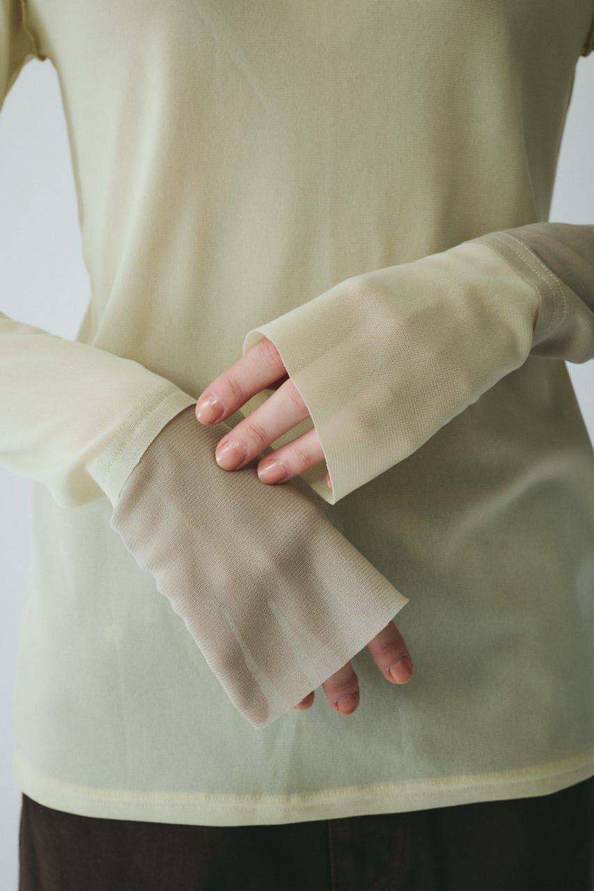 HeRIN.CYE「Bi color mesh inner tops」|Tシャツ・カットソー|