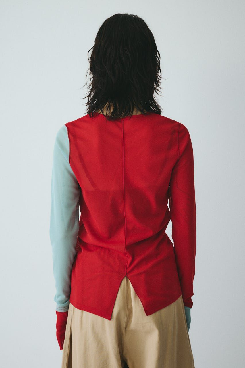 HeRIN.CYE「Bi color mesh inner tops」|Tシャツ・カットソー|