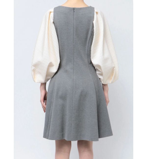 CALNAMUR「EMBOSSMENT SLEEVE MINI OP/エンボスメントスリーブミニワンピース」|ワンピース|