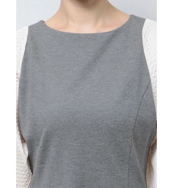 CALNAMUR「EMBOSSMENT SLEEVE MINI OP/エンボスメントスリーブミニワンピース」|ワンピース|