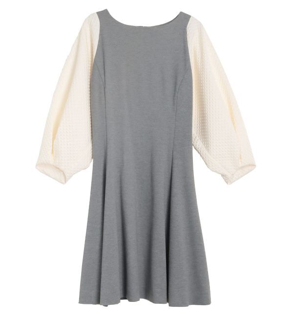 CALNAMUR「EMBOSSMENT SLEEVE MINI OP/エンボスメントスリーブミニワンピース」|ワンピース|