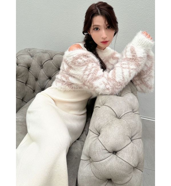 RESEXXY「シャギーレイヤードリブニットワンピース」|ワンピース|