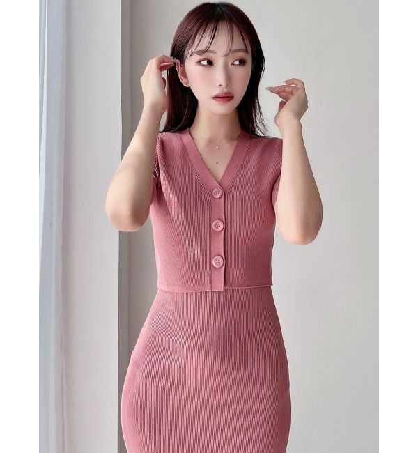 RESEXXY「五分袖ショートカーディガン【セットアップ着用可能】」|カーディガン|