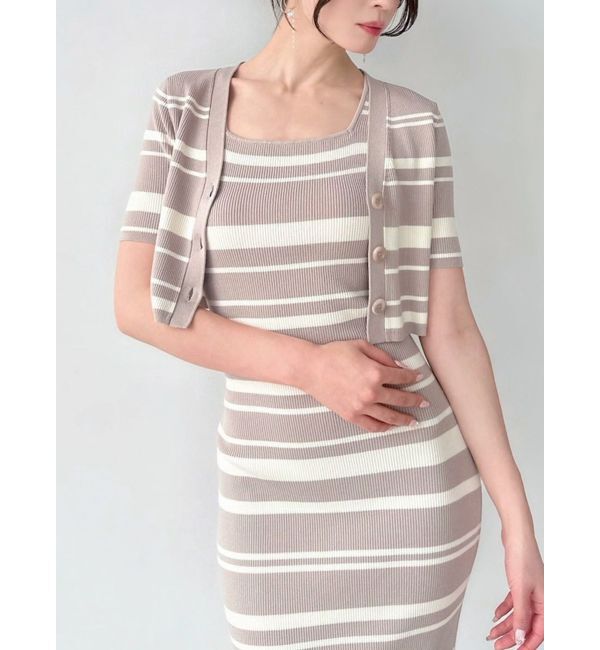 RESEXXY「五分袖ショートカーディガン【セットアップ着用可能】」|カーディガン|ライトミックス