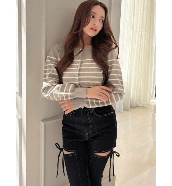 RESEXXY「クルーネックニットカーディガン」|カーディガン|