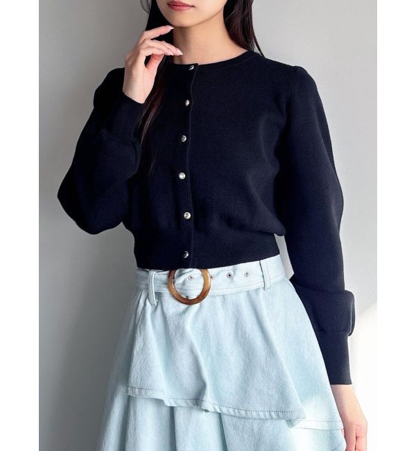 RESEXXY「クルーネックニットカーディガン」|カーディガン|ブラック