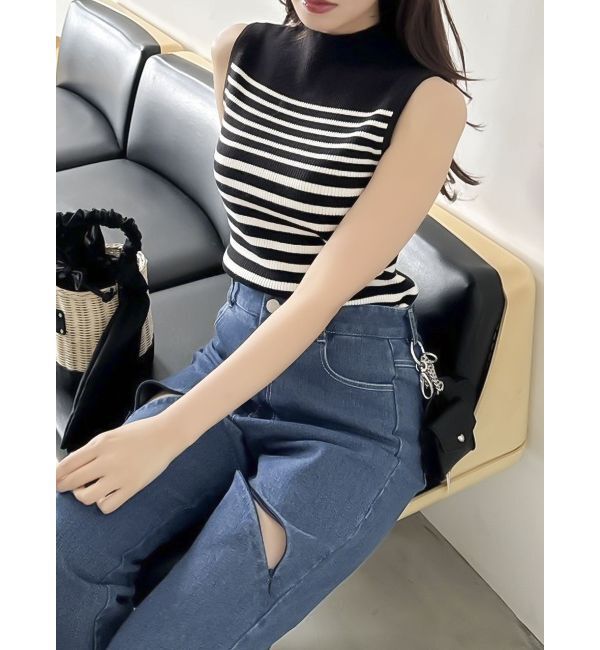 dazzlin「コンパクトノースリニットトップス」|ニット・セーター|