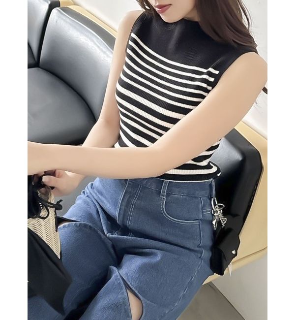 dazzlin「コンパクトノースリニットトップス」|ニット・セーター|ミックス