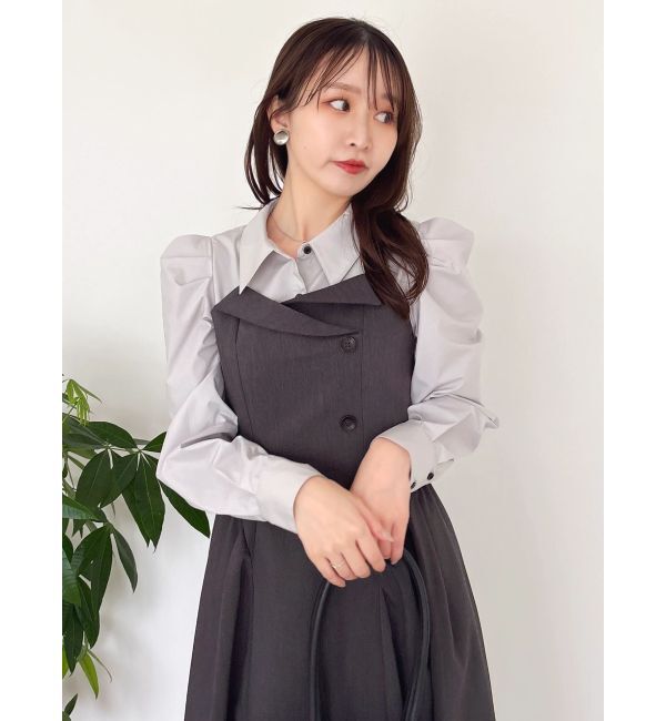 dazzlin「【久間田琳加コラボ】シャツベアドッキングワンピース」|ワンピース|