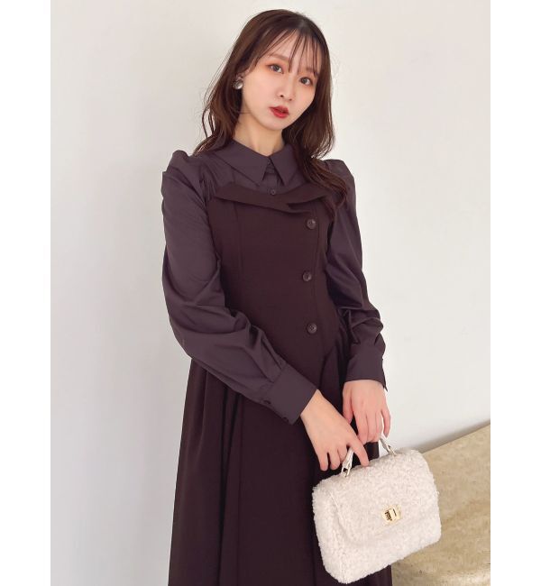 dazzlin「【久間田琳加コラボ】シャツベアドッキングワンピース」|ワンピース|