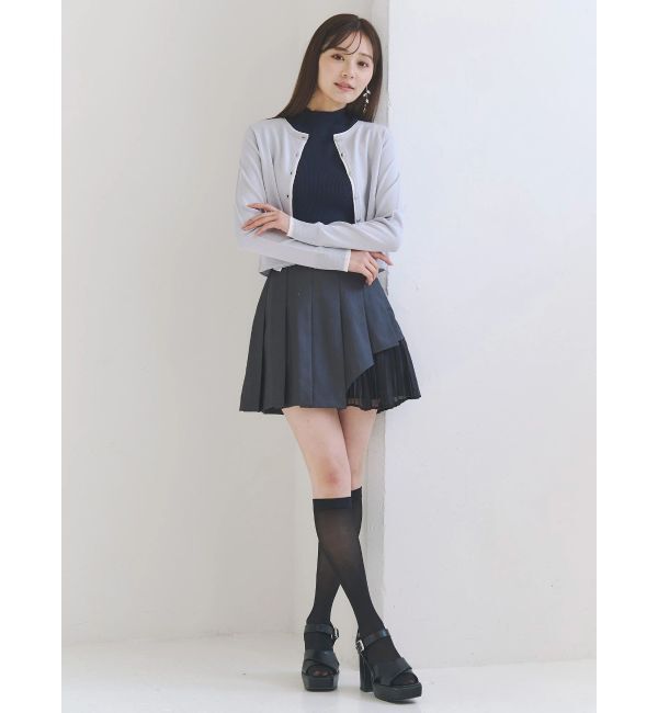MERCURYDUO「異素材切替プリーツミニスカパン」|スカート|