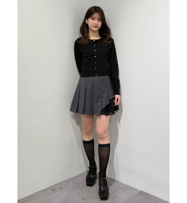 MERCURYDUO「異素材切替プリーツミニスカパン」|スカート|