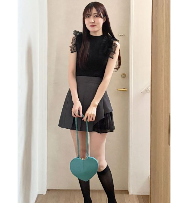 MERCURYDUO「異素材切替プリーツミニスカパン」|スカート|