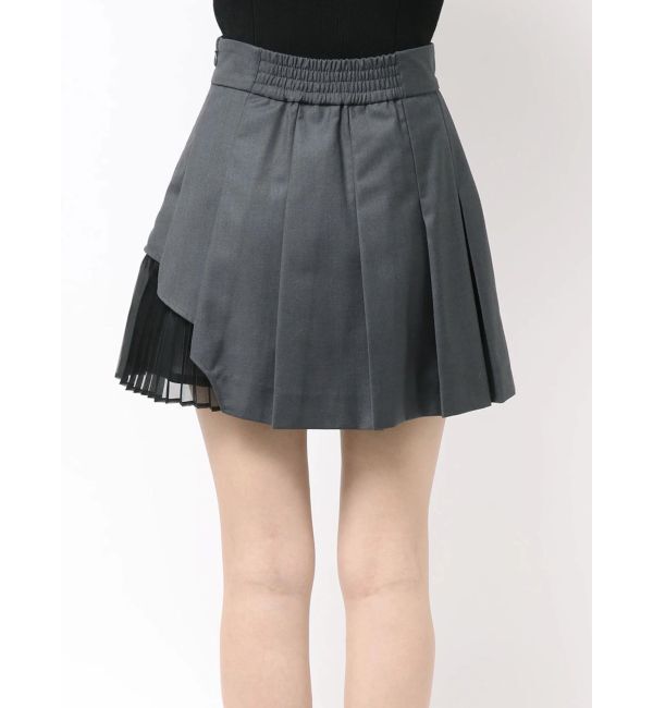 MERCURYDUO「異素材切替プリーツミニスカパン」|スカート|
