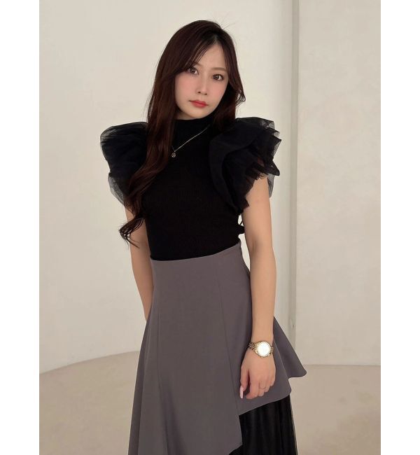 MERCURYDUO「ボリュームチュールフリルニット」|ニット・セーター|