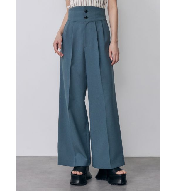 MURUA「ハイウエストセンプレワイドパンツ【セットアップ着用可】【接触冷感】」|その他|ブルー