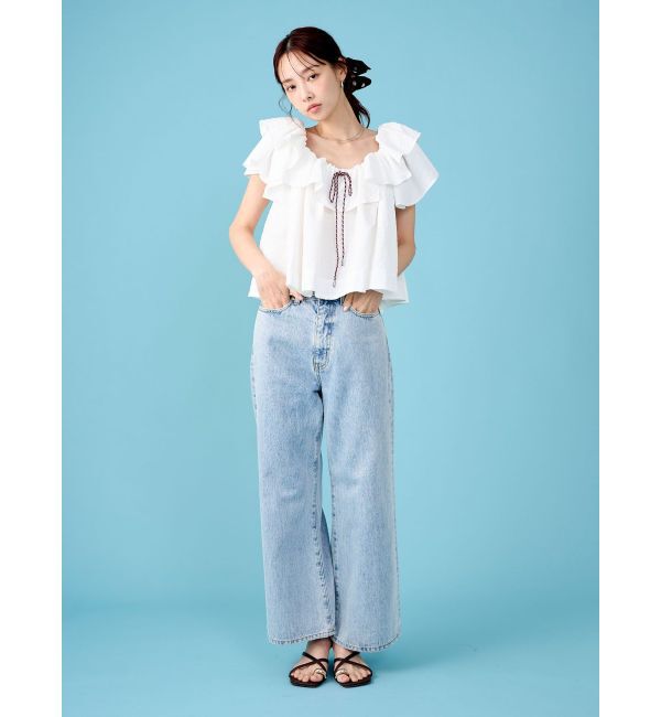 LAGUNAMOON「【FILA別注】フリルオフショルブラウス」|シャツ・ブラウス|