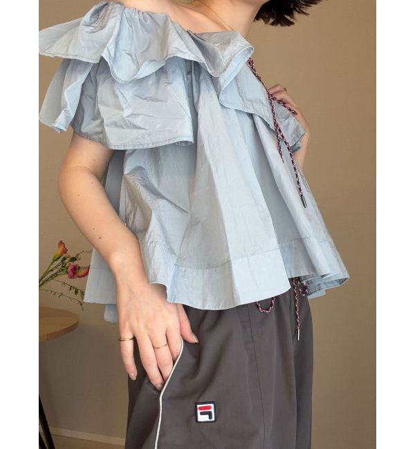 LAGUNAMOON「【FILA別注】フリルオフショルブラウス」|シャツ・ブラウス|