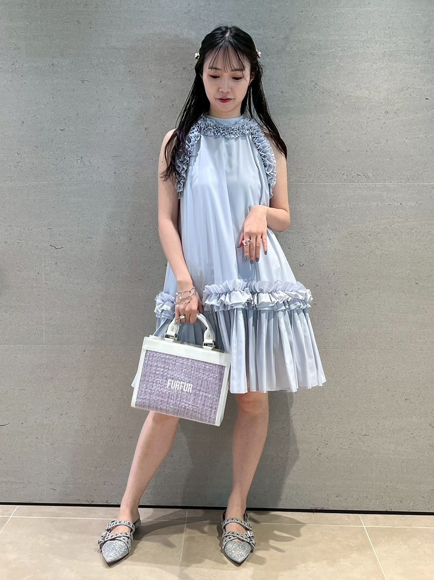 FURFUR「フリルホルターミニドレス」|ドレス|