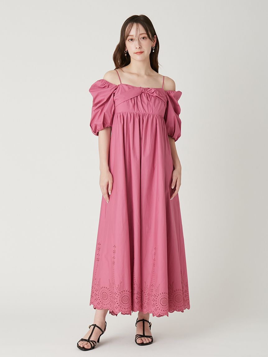 FRAY I.D「3wayパフスリーブエンブロイダリーワンピース」|ワンピース|