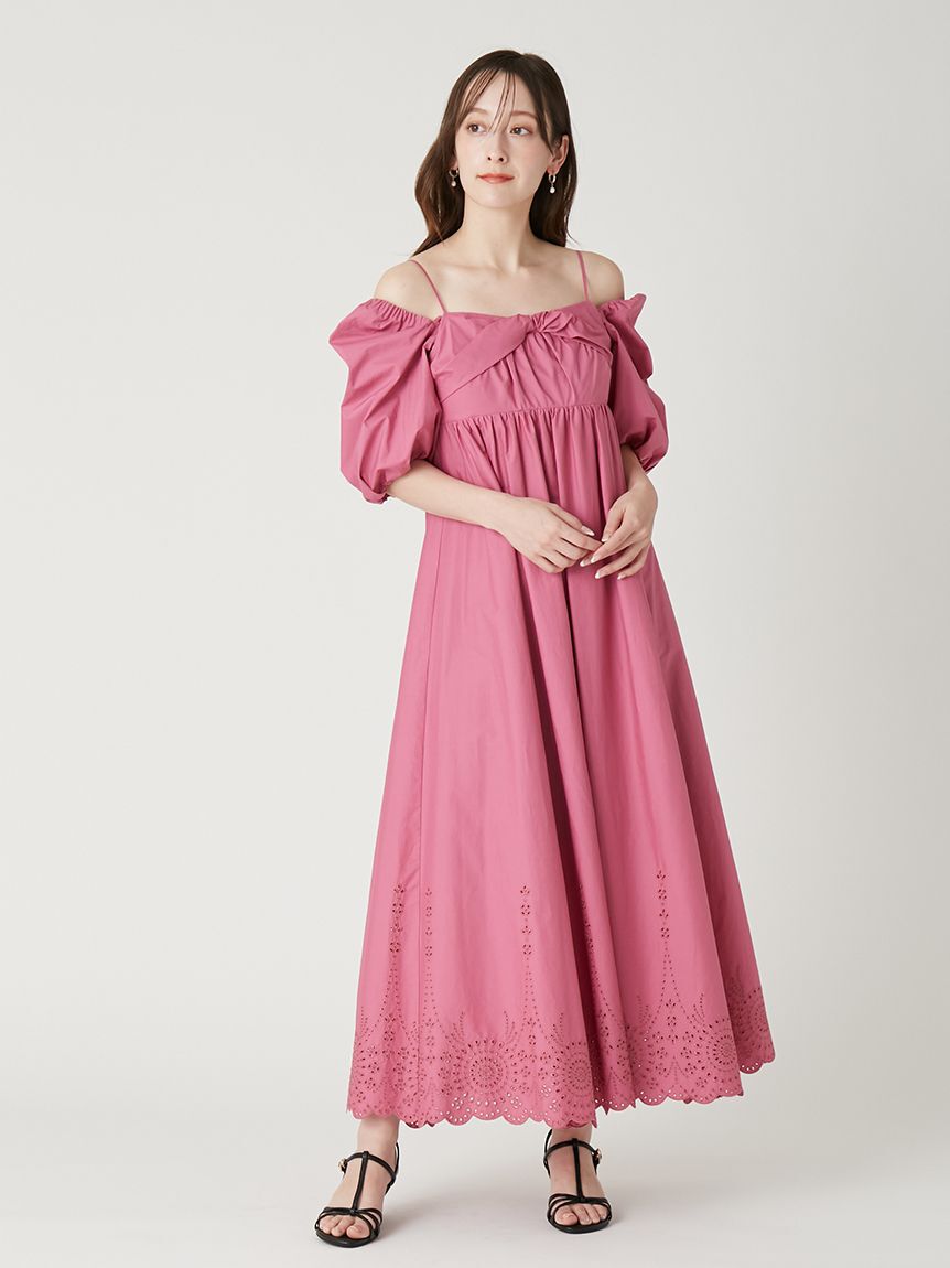 FRAY I.D「3wayパフスリーブエンブロイダリーワンピース」|ワンピース|