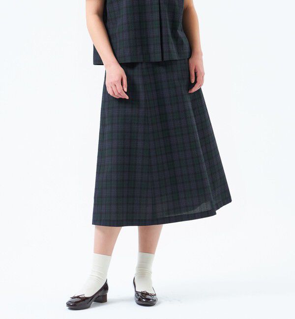 MACKINTOSH PHILOSOPHY「サッカーチェックフレアスカート」|スカート|ネイビー