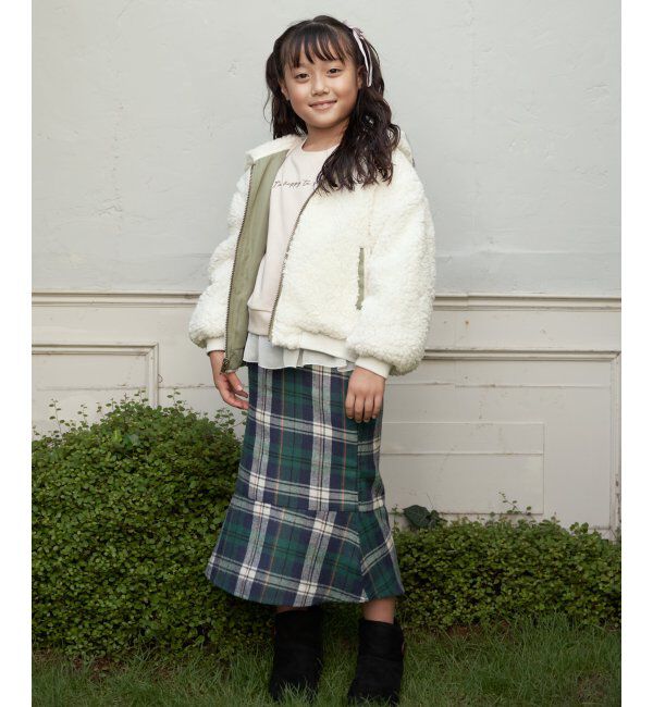 ikka kids「【キッズ】チェック柄マーメードスカート（120~160cm）」|スカート|