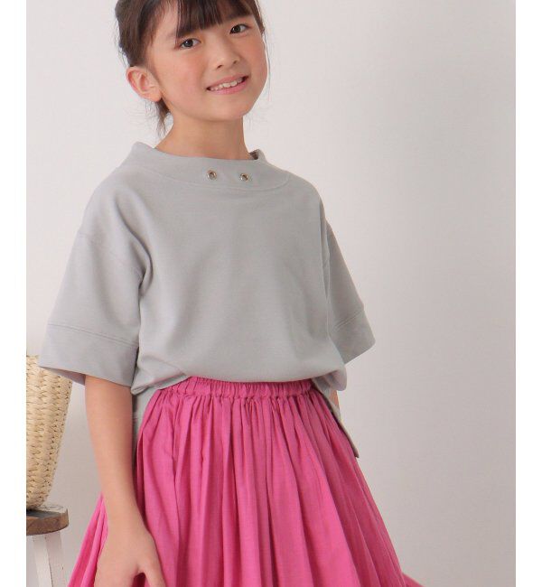 ikka kids「【親子おそろい】鹿の子ワイドネックプルオーバー（120~160cm）」|Tシャツ・カットソー|ライトグレイ