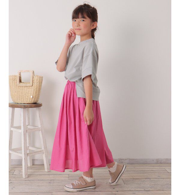 ikka kids「【親子おそろい】鹿の子ワイドネックプルオーバー（120~160cm）」|Tシャツ・カットソー|