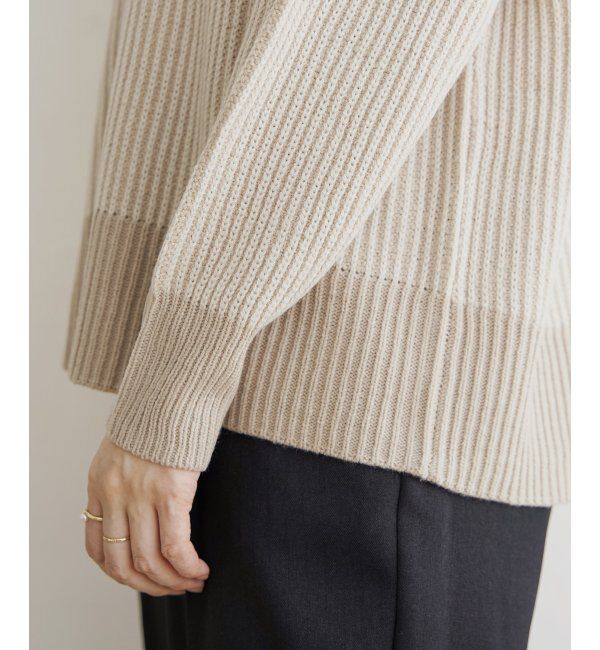 ikka「ストライプ柄ニットプルオーバー」|プルオーバー|
