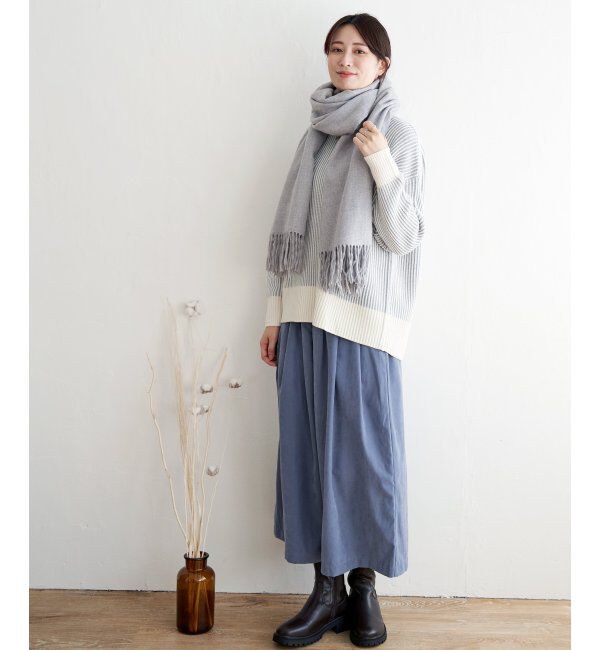 ikka「ストライプ柄ニットプルオーバー」|プルオーバー|