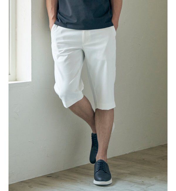 ikka「6.5分丈ドビーハーフパンツ」|その他|ホワイト
