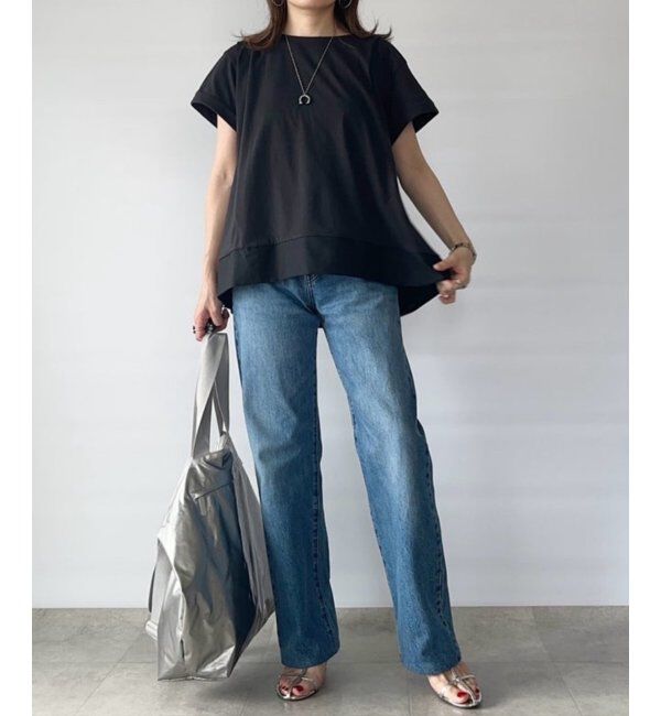 ikka「Aライン裾切り替えカットソー」|その他|