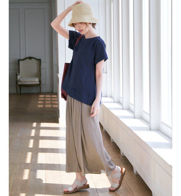 ikka「Aライン裾切り替えカットソー」|その他|