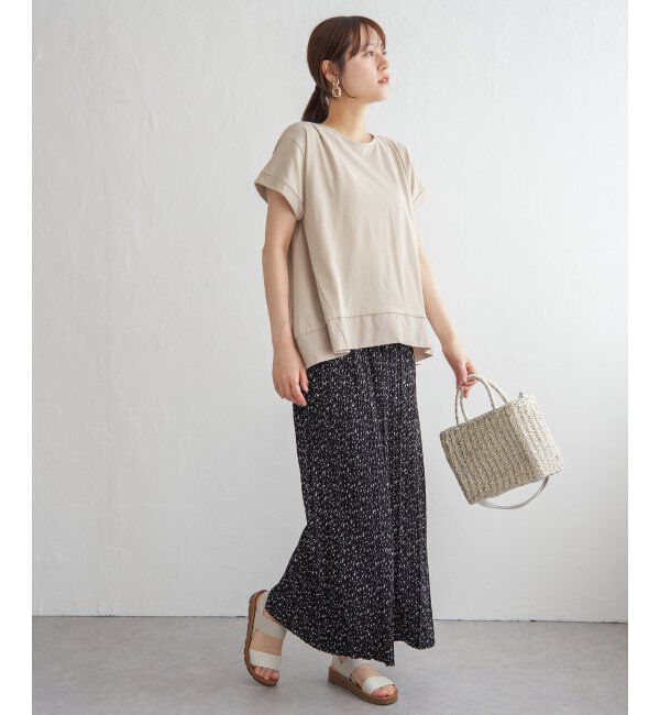 ikka「Aライン裾切り替えカットソー」|その他|