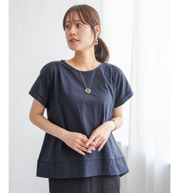 ikka「Aライン裾切り替えカットソー」|その他|