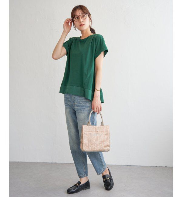 ikka「Aライン裾切り替えカットソー」|その他|