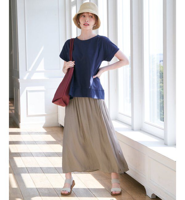 ikka「Aライン裾切り替えカットソー」|その他|