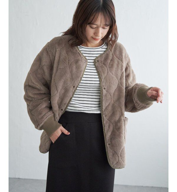 ikka「キルトファーリバーシブルブルゾン」|ブルゾン・スタジャン|