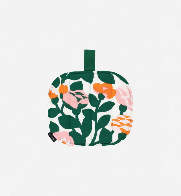 Marimekko「Pieni Green Green ポットホルダー」|その他|グリーン&times;オレンジ