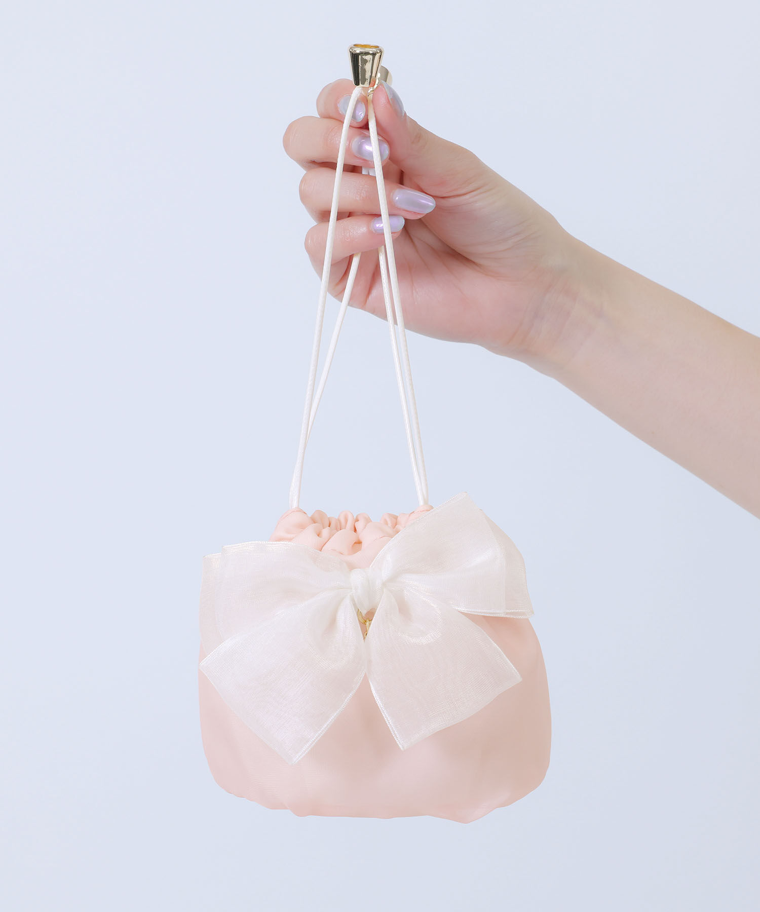 MARY QUANT「シアーリボン 巾着ポーチミニ」|ポーチ|ピンク