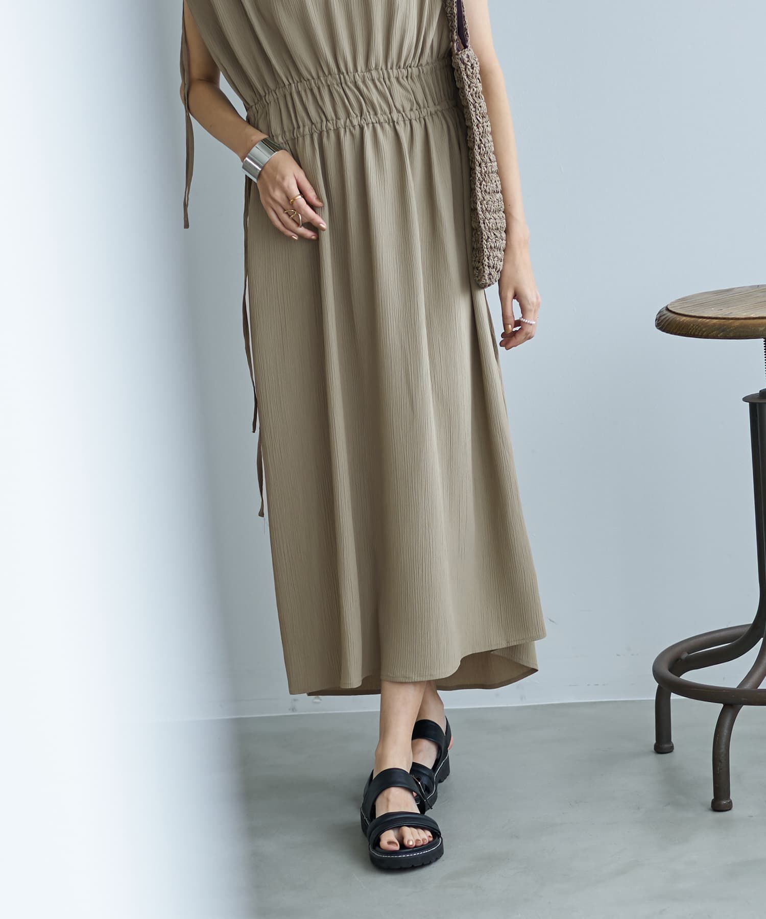 STYLE DELI「楊柳ドロストギャザーワンピース」|ワンピース|