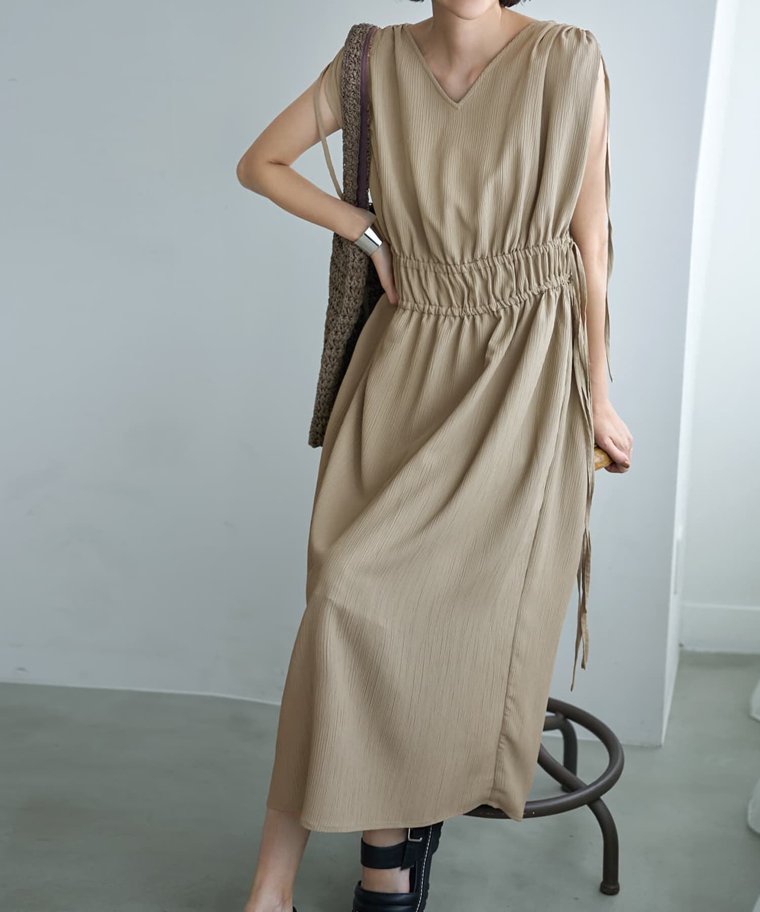 STYLE DELI「楊柳ドロストギャザーワンピース」|ワンピース|