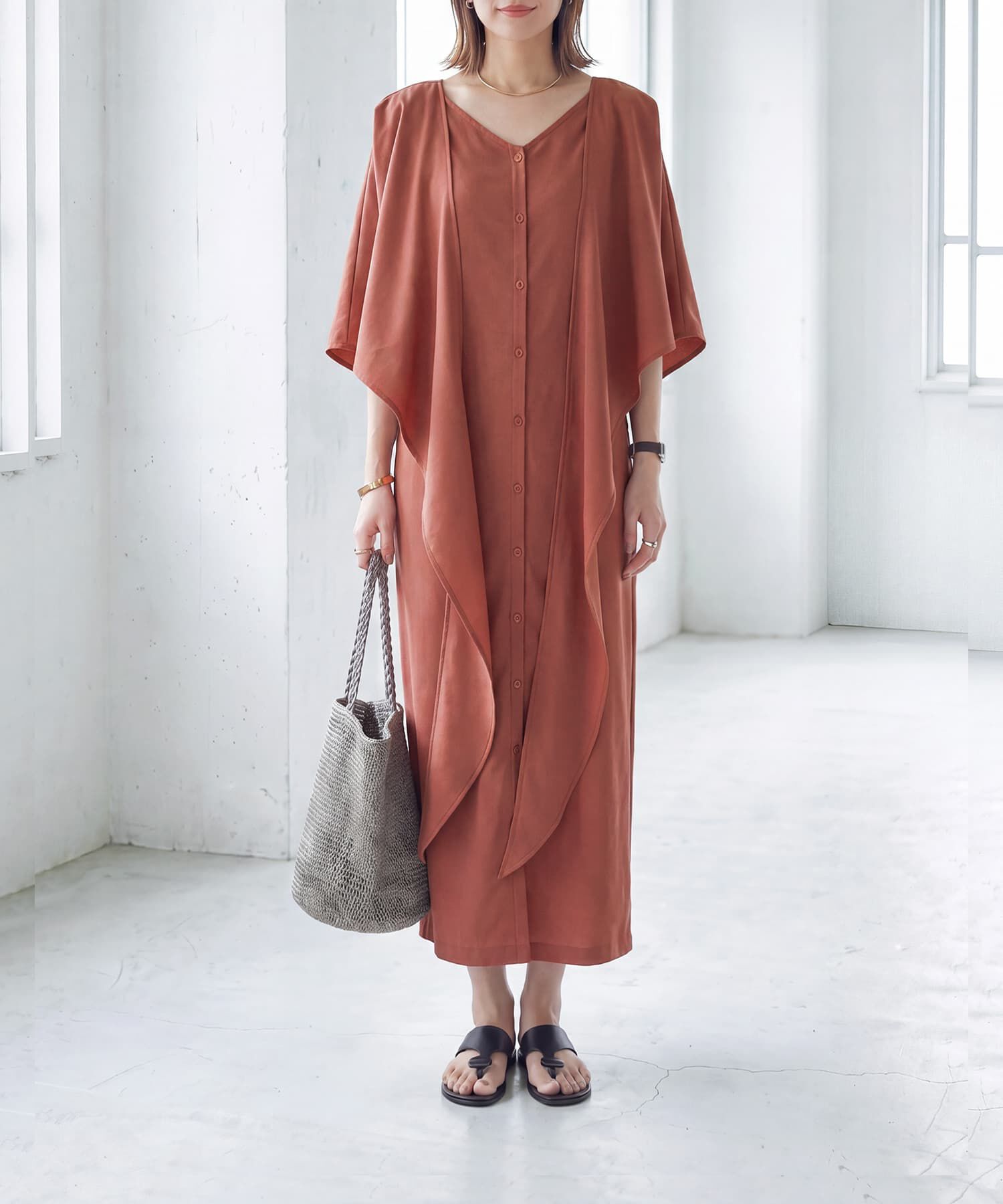 STYLE DELI「【LUXE】カシュクールみたいに結ぶワンピース」|ワンピース|