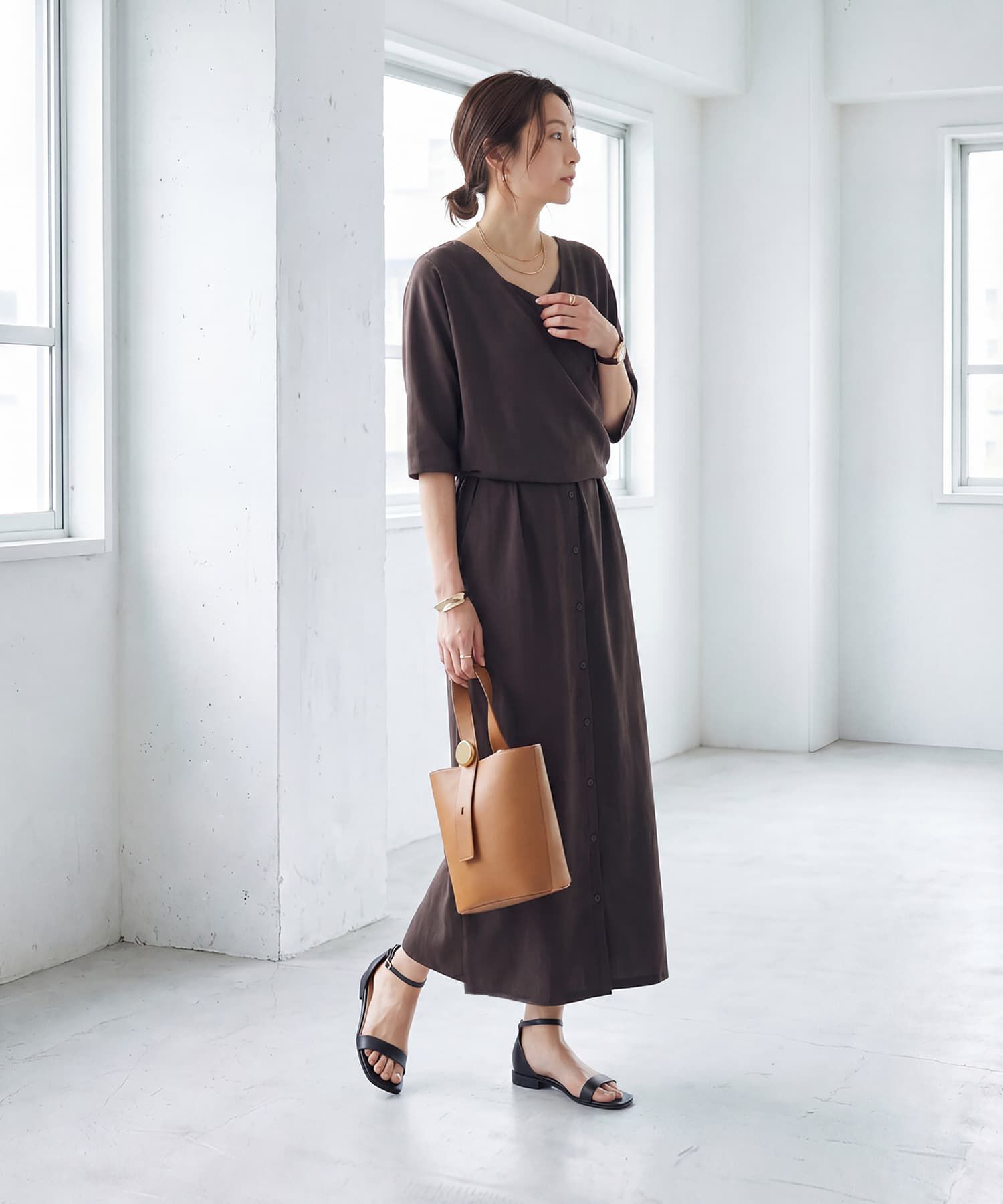 STYLE DELI「【LUXE】カシュクールみたいに結ぶワンピース」|ワンピース|