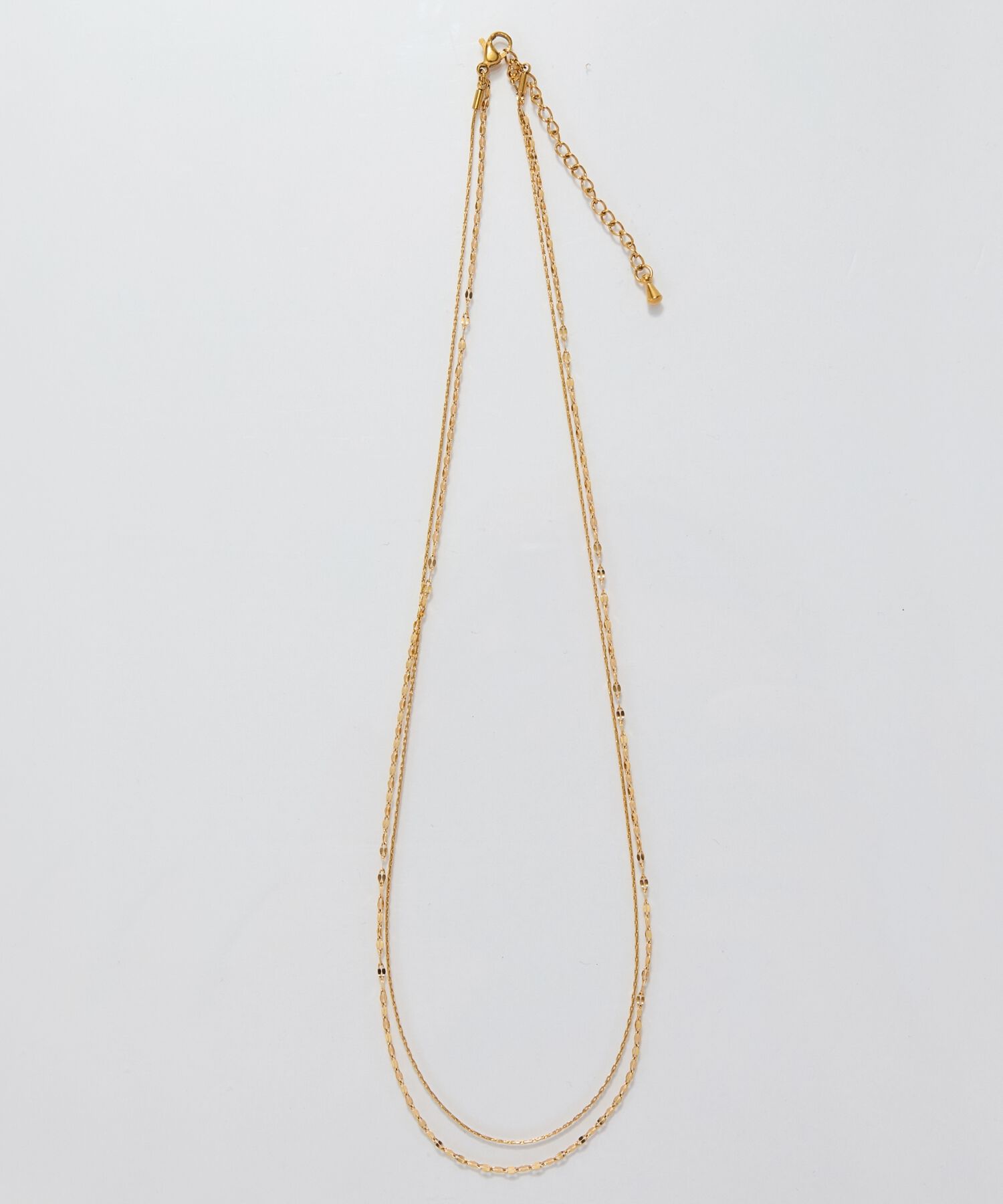 Phoebe「【金属アレルギー対応】ダブルチェーンネックレス　ゴールド/サージカルステンレス」|ネックレス|