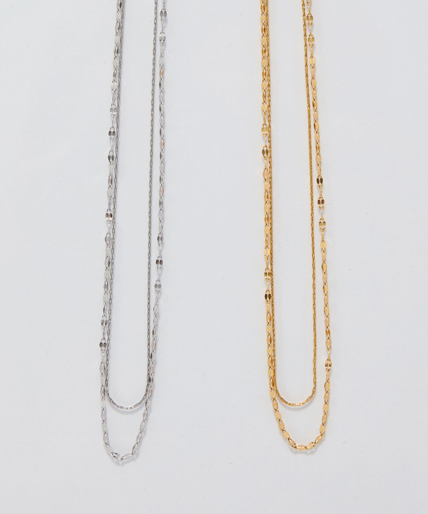 Phoebe「【金属アレルギー対応】ダブルチェーンネックレス　ゴールド/サージカルステンレス」|ネックレス|