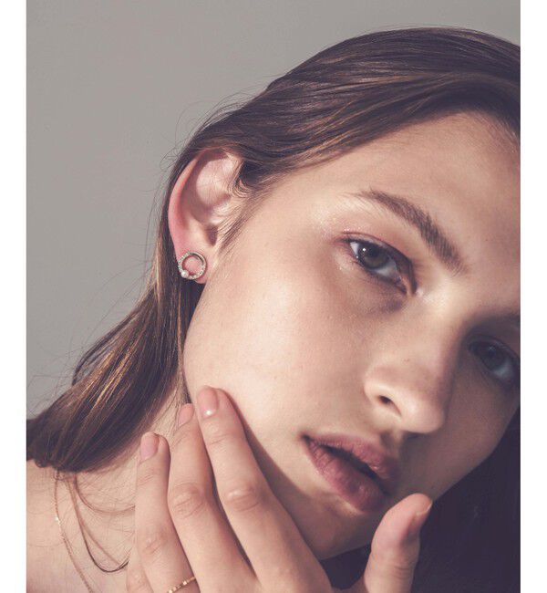 ete「パール/ビジュー ループイヤリング」|イヤリング|