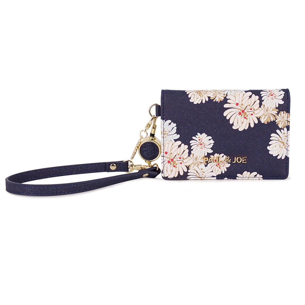 PAUL&JOE「２面パスケース／クリザンテーム　ラメ　／ＰＡＵＬ　＆　ＪＯＥ」|定期入れ|ネイビー